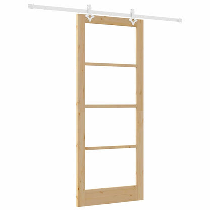 Porta Scorrevole Marrone 86 x 211 cm Legno e metallo