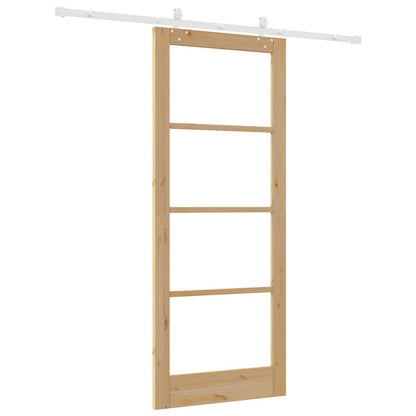 Porta Scorrevole Marrone 86 x 211 cm Legno e metallo