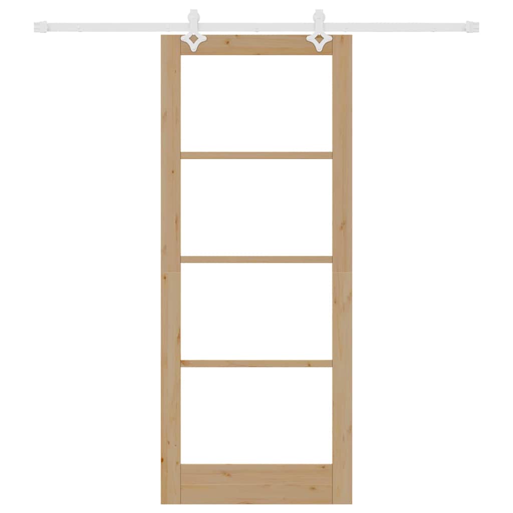 Porta Scorrevole Marrone 86 x 211 cm Legno e metallo