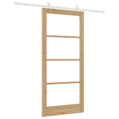 Porta Scorrevole Marrone 93 x 202 cm Legno e metallo