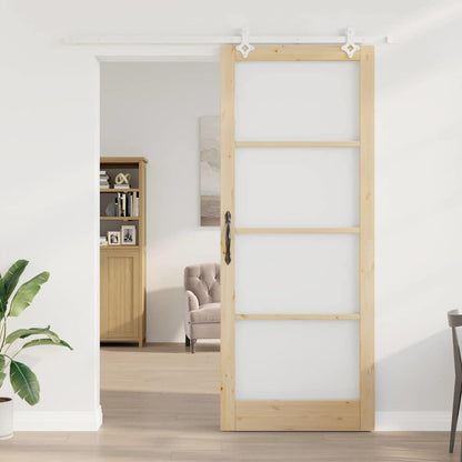 Porta Scorrevole Marrone 93 x 232 cm Legno e metallo
