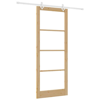 Porta Scorrevole Marrone 93 x 232 cm Legno e metallo
