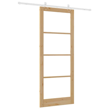 Porta Scorrevole Marrone 93 x 232 cm Legno e metallo