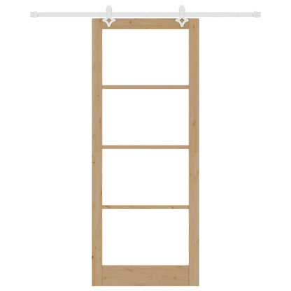 Porta Scorrevole Marrone 93 x 232 cm Legno e metallo