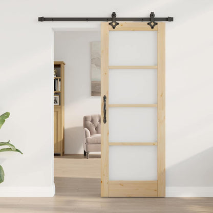 Porta Scorrevole Marrone 73.5 x 198.5 cm Legno e metallo