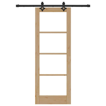 Porta Scorrevole Marrone 73.5 x 198.5 cm Legno e metallo