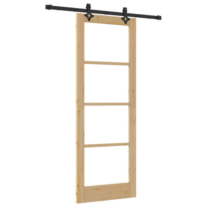 Porta Scorrevole Marrone 78 x 211 cm Legno e metallo