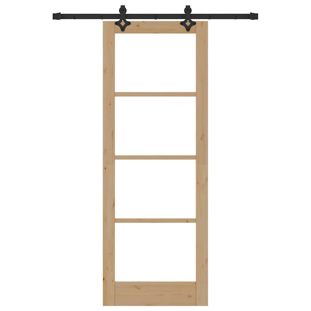 Porta Scorrevole Marrone 78 x 211 cm Legno e metallo