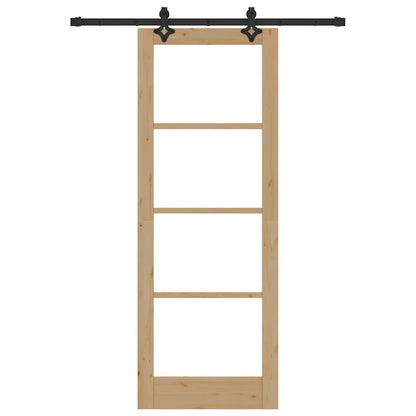 Porta Scorrevole Marrone 78 x 211 cm Legno e metallo