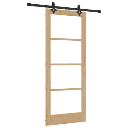 Porta Scorrevole Marrone 83 x 202 cm Legno e metallo
