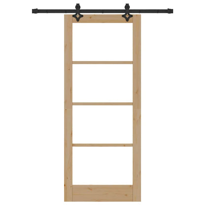 Porta Scorrevole Marrone 83 x 202 cm Legno e metallo