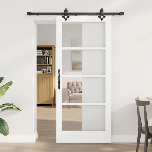 Porta Scorrevole Bianco 86 x 198.5 cm Legno e metallo