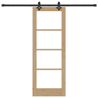 Porta Scorrevole Marrone 73.5 x 198.5 cm Legno e metallo