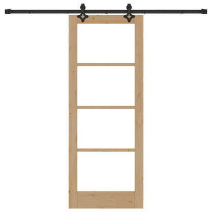 Porta Scorrevole Marrone 78 x 202 cm Legno e metallo