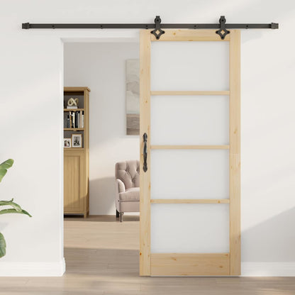 Porta Scorrevole Marrone 83 x 202 cm Legno e metallo
