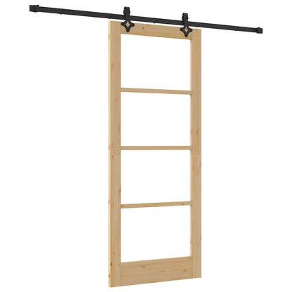 Porta Scorrevole Marrone 83 x 202 cm Legno e metallo