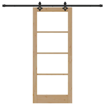 Porta Scorrevole Marrone 83 x 202 cm Legno e metallo