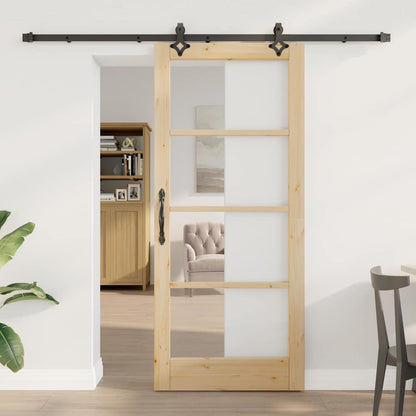 Porta Scorrevole Marrone 86 x 198.5 cm Legno e metallo