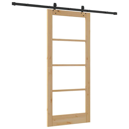 Porta Scorrevole Marrone 86 x 198.5 cm Legno e metallo