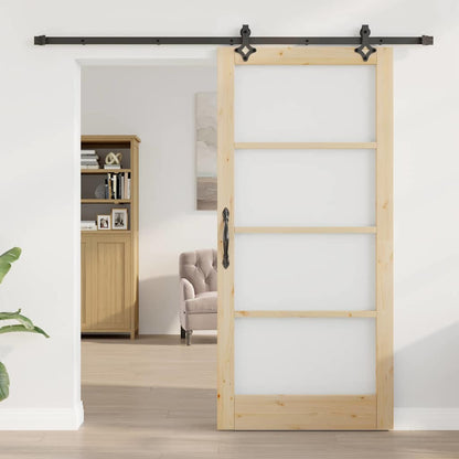 Porta Scorrevole Marrone 93 x 202 cm Legno e metallo