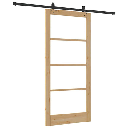 Porta Scorrevole Marrone 93 x 202 cm Legno e metallo