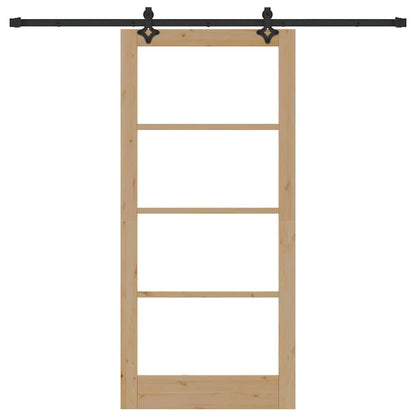 Porta Scorrevole Marrone 93 x 202 cm Legno e metallo