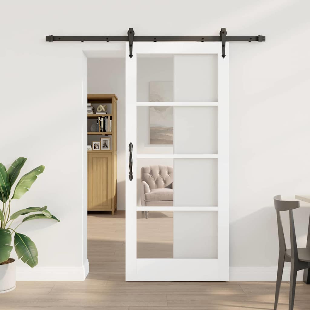 Porta Scorrevole Bianco 78 x 202 cm Legno e metallo
