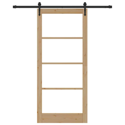 Porta Scorrevole Marrone 93 x 211 cm Legno e metallo