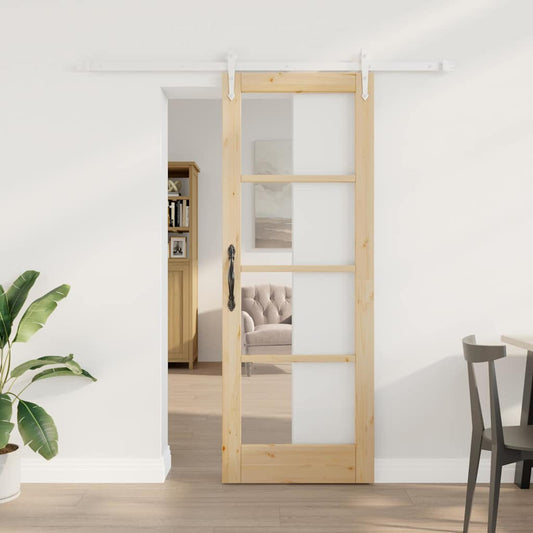 Porta Scorrevole Marrone 73.5 x 198.5 cm Legno e metallo