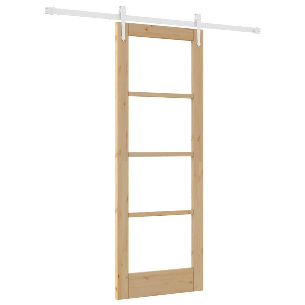 Porta Scorrevole Marrone 73.5 x 198.5 cm Legno e metallo