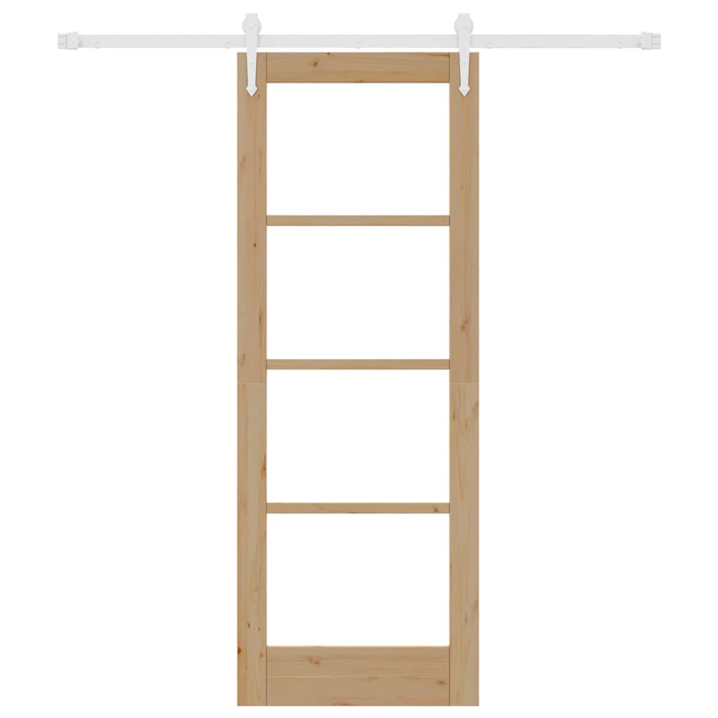 Porta Scorrevole Marrone 73.5 x 198.5 cm Legno e metallo