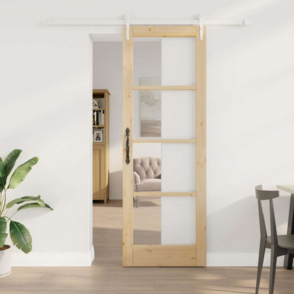 Porta Scorrevole Marrone 73.5 x 211 cm Legno e metallo