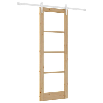 Porta Scorrevole Marrone 73.5 x 211 cm Legno e metallo