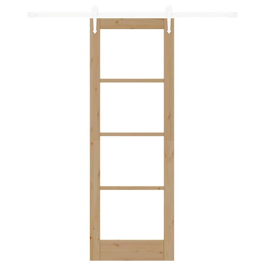 Porta Scorrevole Marrone 73.5 x 211 cm Legno e metallo