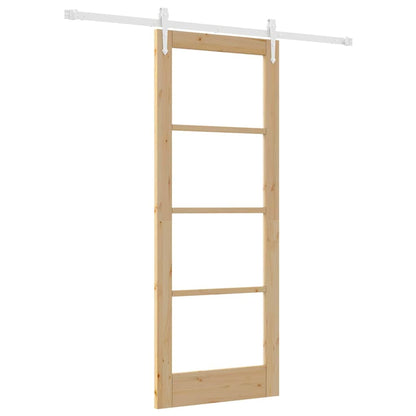 Porta Scorrevole Marrone 78 x 202 cm Legno e metallo