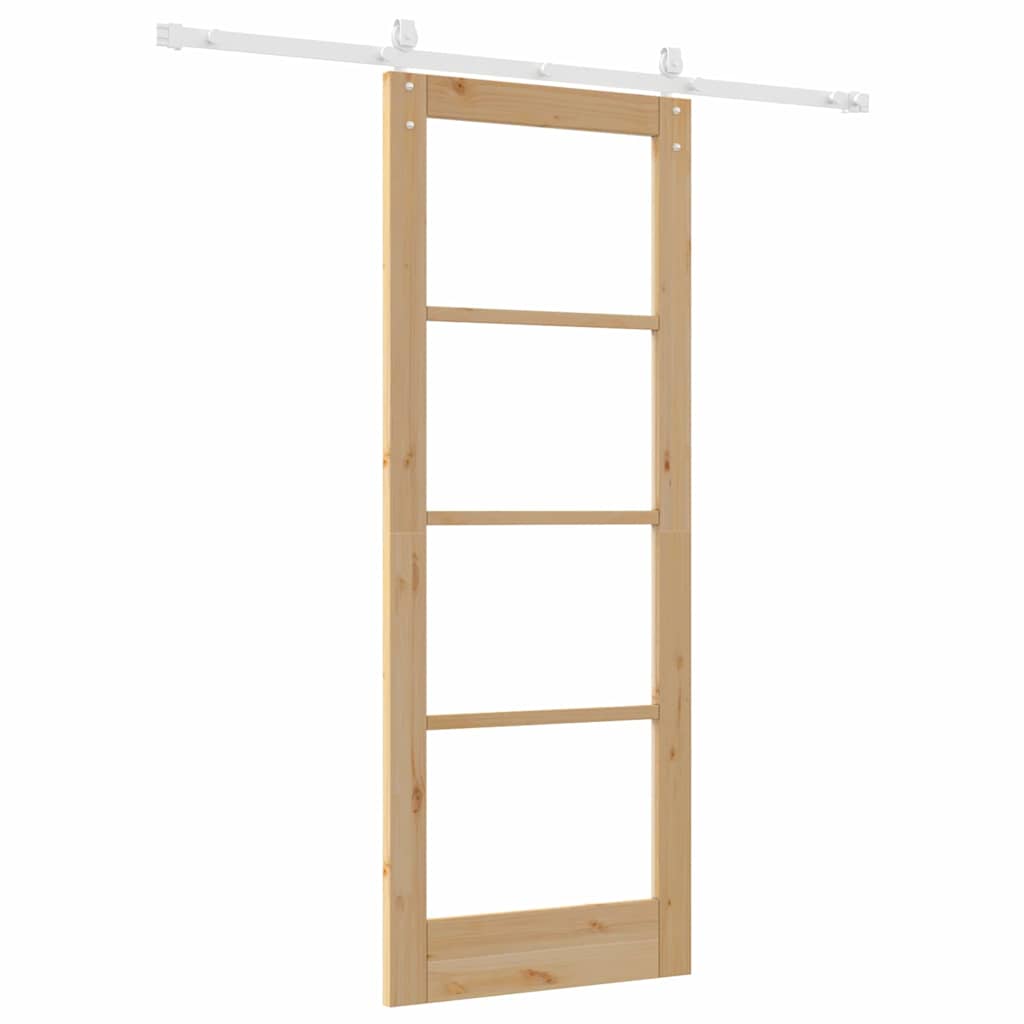 Porta Scorrevole Marrone 78 x 202 cm Legno e metallo