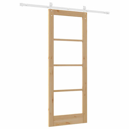 Porta Scorrevole Marrone 78 x 202 cm Legno e metallo