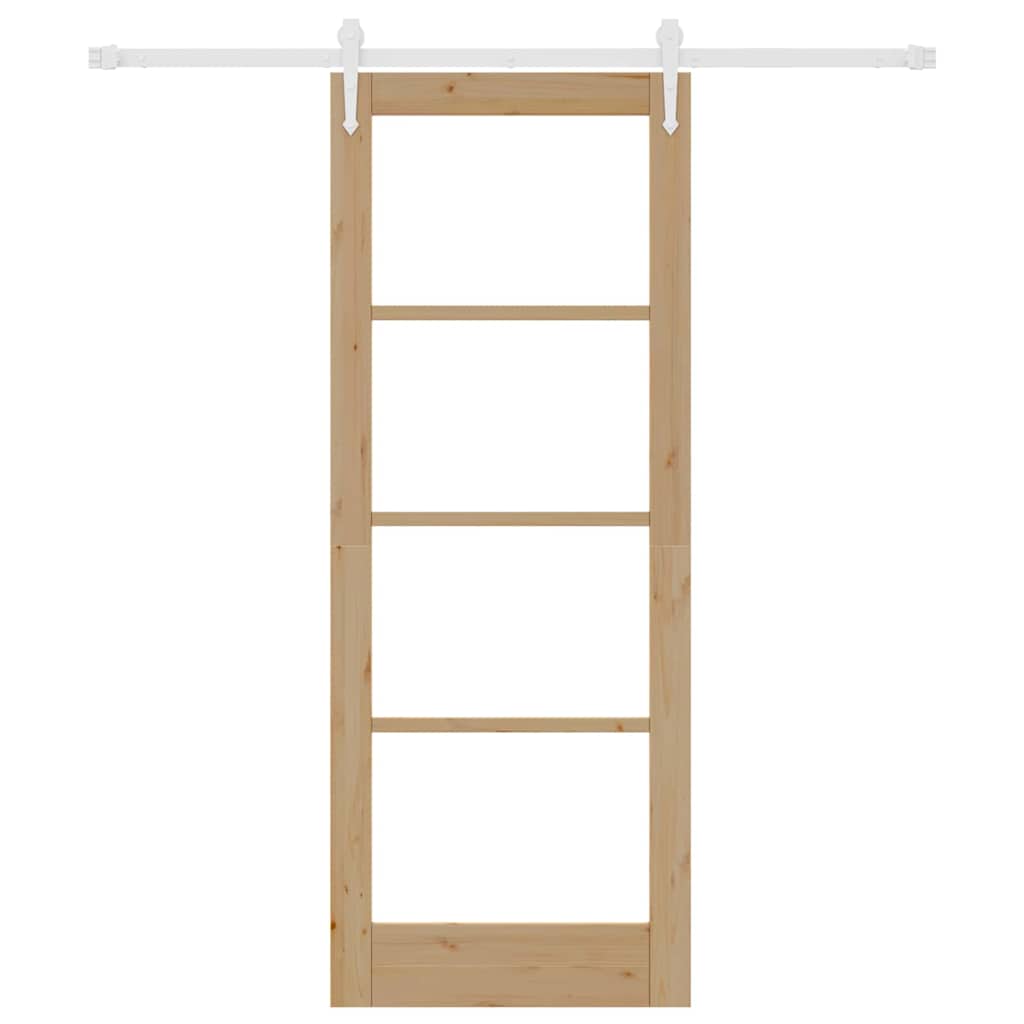 Porta Scorrevole Marrone 78 x 202 cm Legno e metallo