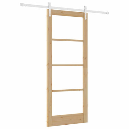 Porta Scorrevole Marrone 83 x 202 cm Legno e metallo