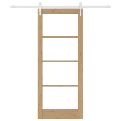 Porta Scorrevole Marrone 83 x 202 cm Legno e metallo