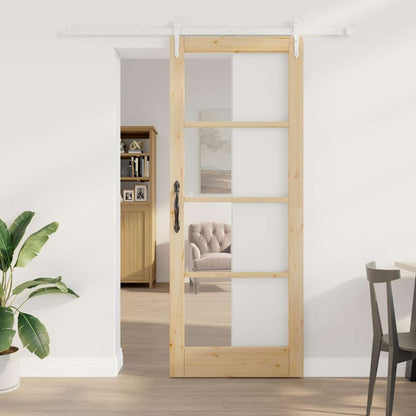 Porta Scorrevole Marrone 83 x 211 cm Legno e metallo