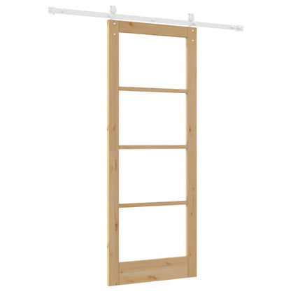 Porta Scorrevole Marrone 83 x 211 cm Legno e metallo