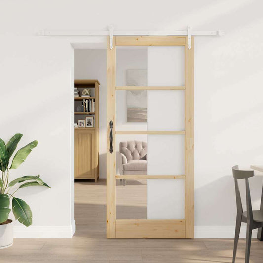 Porta Scorrevole Marrone 86 x 198.5 cm Legno e metallo