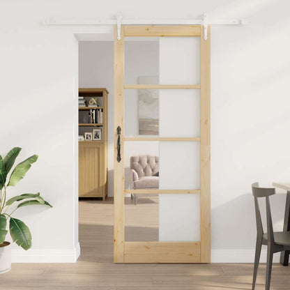 Porta Scorrevole Marrone 86 x 211 cm Legno e metallo