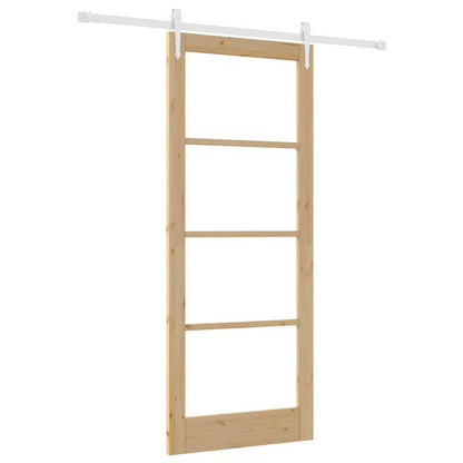 Porta Scorrevole Marrone 86 x 211 cm Legno e metallo