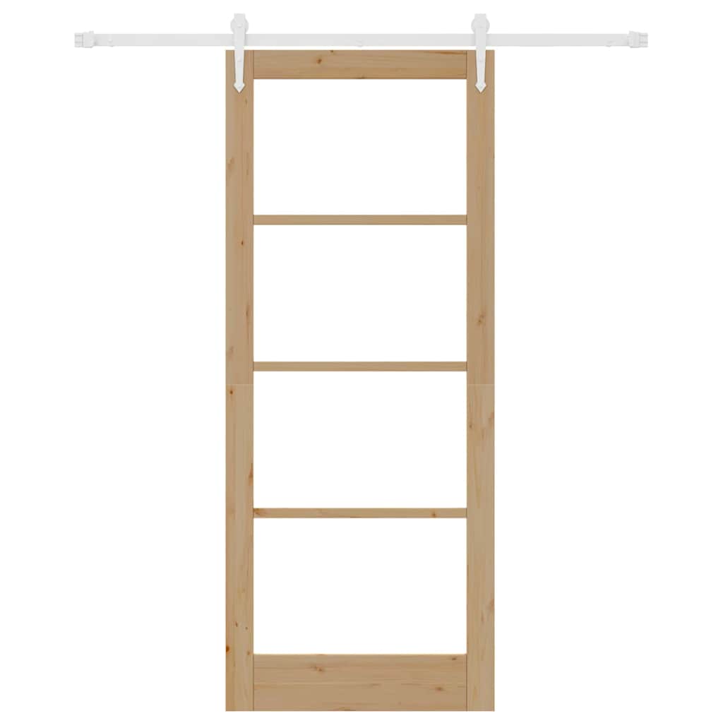 Porta Scorrevole Marrone 86 x 211 cm Legno e metallo