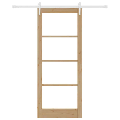 Porta Scorrevole Marrone 86 x 211 cm Legno e metallo