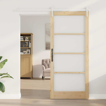 Porta Scorrevole Marrone 93 x 211 cm Legno e metallo