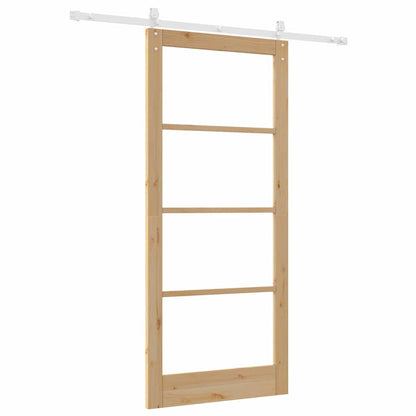 Porta Scorrevole Marrone 93 x 211 cm Legno e metallo
