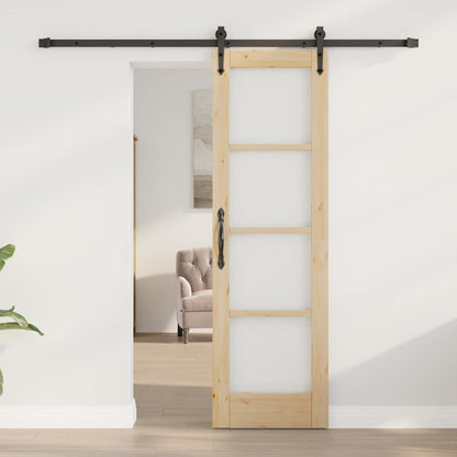 Porta scorrevole Naturale e Nero 61 x 198,5 cm | homemem39